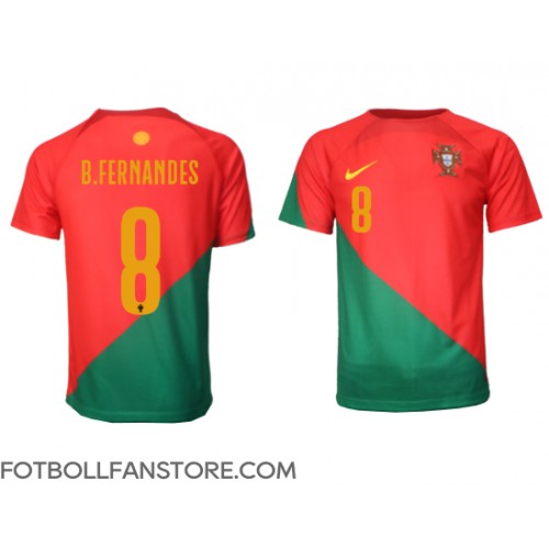 Portugal Bruno Fernandes #8 Hemma matchtröja VM 2022 Kortärmad Billigt